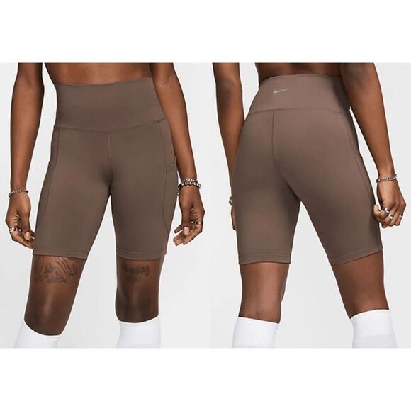 Nike Women's One High-Waisted 8" Biker Shorts With Pockets XS - Picture 1 of 7